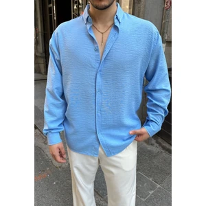 Napas Erkek Oversize Keten Görünümlü Gömlek