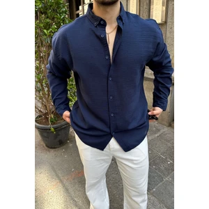 Napas Erkek Oversize Keten Görünümlü Gömlek