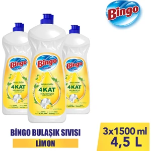 Sıvı Elde Bulaşık Deterjanı Limon 1500ML x 3 Adet