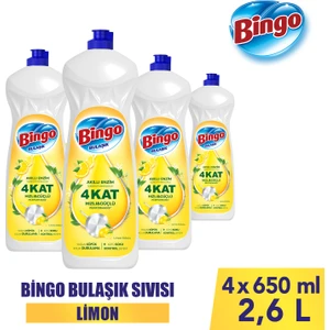Sıvı Elde Bulaşık Deterjanı Limon 650ML x 4 Adet