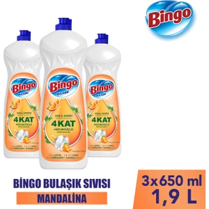 Sıvı Elde Bulaşık Deterjanı Mandalina 650ML x 3 Adet