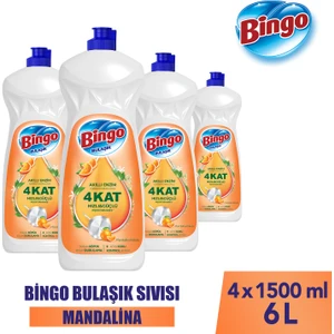 Sıvı Elde Bulaşık Deterjanı Mandalina 1500ML x 4 Adet