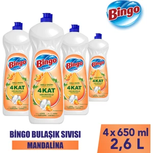 Sıvı Elde Bulaşık Deterjanı Mandalina 650ML x 4 Adet