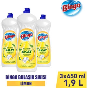 Sıvı Elde Bulaşık Deterjanı Limon 650ML x 3 Adet