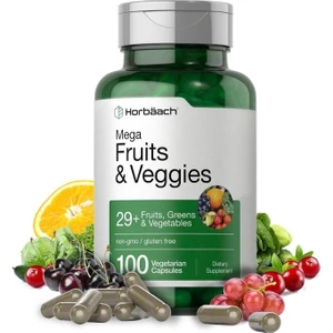 Horbäach Mega Fruits And Veggies Supplement | 100 Capsules - Ithal