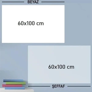 Bakgelal  Manyetik Beyaz ve Şeffaf Yazı Tahtası 60X100 Cm, Ders Çalışma Tahtası 2 Li, Duvara Manyetik Yapışan Planlayıcı & Not Panosu