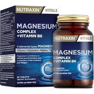 Nutraxin magnezyum Complex 60 Tablet 125 Mg - Bisiglinat - Taurat - Malat - Sitrat - B6