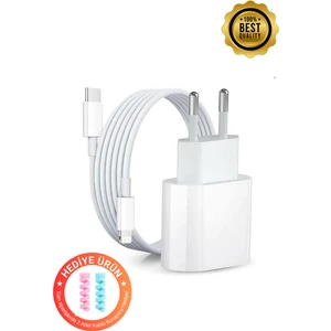 Barbanti Mobile Iphone Tüm Cihazlar Ile Uyumlu Hızlı Şarj Seti 20W Adaptör(Type-C) + Şarj Kablosu (Type-C/ligtning)