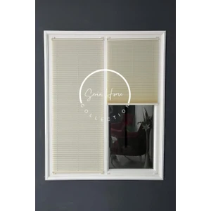 Serin Home Collection Krem Katlanabilir Plise Perde, Cam Balkon Perdeleri, Ofis Perdeleri, Pvc Pencere Perdeleri