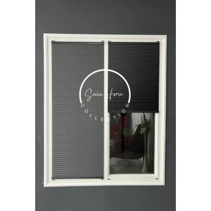 Serin Home Collection Antrasit Katlanabilir Plise Perde, Cam Balkon Perdeleri, Ofis Perdeleri, Pvc Pencere Perdeleri