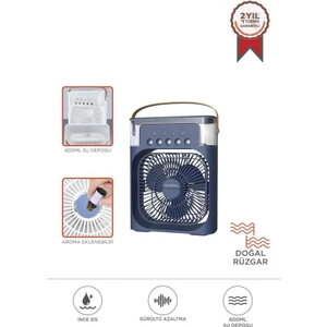 Toria F-17 Mavi Mini Kablolu Masaüstü Hava Nemlendirici Fan Vantilatör