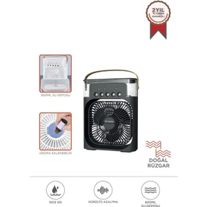 Vantilatör Hava Nemlendirici Masaüstü Mini Kablolu Fan F17 Siyah