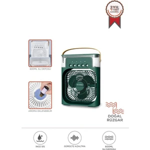 Toria F-17 Yeşil Mini Kablolu Masaüstü Hava Nemlendirici Fan Vantilatör