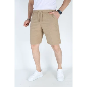 Relaxed Fit Yazlık Erkek Şort Krem