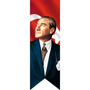 Atatürk Baskılı Kırlangıç Bayrak 50 x 150  cm