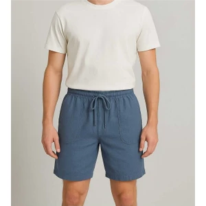 Relaxed Fit Yazlık Erkek Şort Petrol Mavi