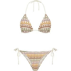 Triko Renkli Üçgen Bikini Takım