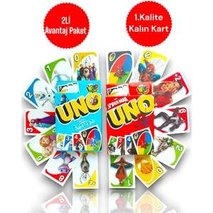 Uno Elsa Frozen - Uno Spiderman Kalın Oyun Kartları 2 Li Set