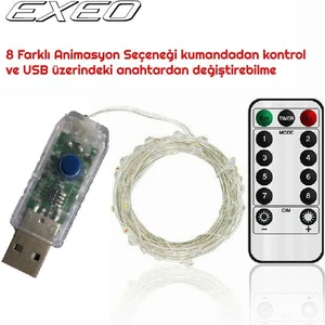 Peri Tel LED Işık Kumandalı Animasyonlu USB LED