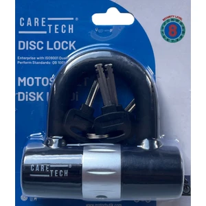 CARETECH CT-369 Disk Kilidi Motosiklet/Bisiklet 14mm Çelik Su Dayanıklı 4 Anahtar U Bar Kilit 11.8x12cm