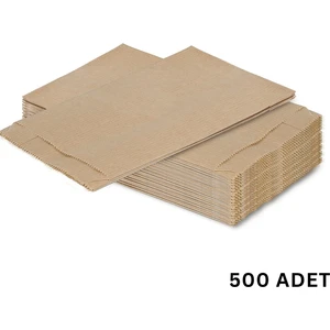 Körüklü Kraft Kese Kağıdı, Çizgili Şamua Kağıt Poşet, Hediye Ambalaj Poşeti, 500 Adet - 25X33 cm