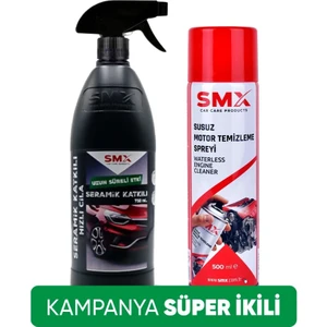 Susuz Motor Temizleme Spreyi 500 ml + Seramik Katkılı Hızlı ve Pratik Cila 750 ml (Muhteşem 2'li)