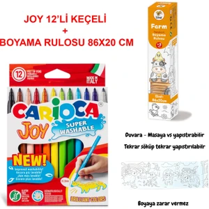 Joy Boyama Seti Mini Çiftlik (Joy Keçeli 12'li + Lino Farm 86X20)