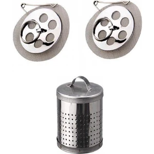 Süper 3lü Set Demlik Içi Paslanmaz Çelik Çay Süzgeci ile 2 Adet Sök Tak Demlik Emziği Süzgeci