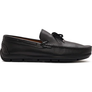 Erkek Siyah Püsküllü Deri Loafer 25SFD755218