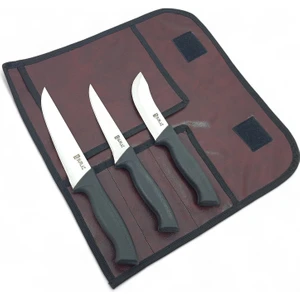Mutfak Bıçak Seti Kurban Bıçağı Et Bıçakları Pratik 3 Parça Bıçak Seti Taşıma Çantalı 