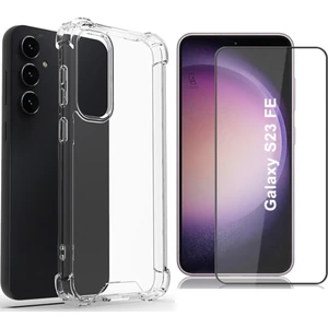 Samsung Galaxy S23 Fe Uyumlu Köşe Dolgulu Anti Shock Telefon Kılıfı ve 5d Kırılmaz Cam Ekran Koruyucu