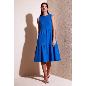 Regular Fit Kolsuz Midi Elbise Bayan Elbise 5869008