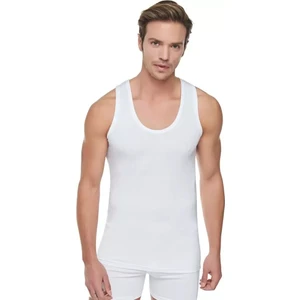 Erkek Ribana Askılı Atlet 2'li Paket Beyaz Beden 6 ( 2XL )