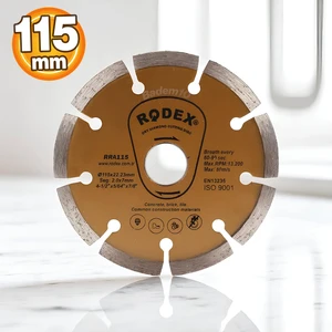 Rodex 115 mm Elmas Kesici Disk – Beton, Mermer, Granit ve Taş Kesim Uyumlu Dayanıklı Kesme Taşı