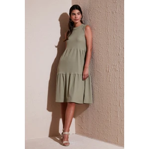Regular Fit Kolsuz Midi Elbise Bayan Elbise 5869008