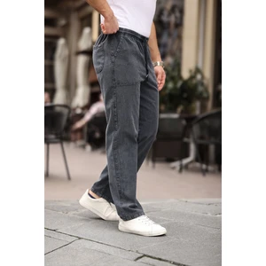 Relaxed Fit Yazlık Erkek Pantolon Kot Gri