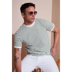 Pamuklu Çizgili Regular Fit Bisiklet Yaka T Shirt Erkek T Shirt 5903005