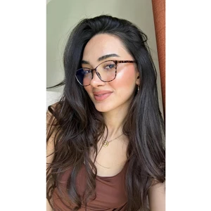 Elanor Leopar Desenli Metal Menteşeli Esnek Hafif Köşeli Cat Eye Mavi Işık Korumalı Gözlük