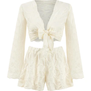 Bürümcük Desen Şort-Crop Takım