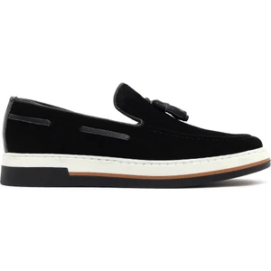 Erkek Siyah Süet Deri Casual Loafer 25SFD680410