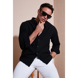 Keten Görünümlü Pamuklu Regular Fit Hakim Yaka Gömlek Erkek Gömlek CF25S112637