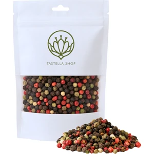 Tastella Shop 4 Renkli Karışık Tane Biber (50gr), Lüks Kalite Beyaz, Kırmızı, Yeşil, Kara Tane Biber, Tane Biber