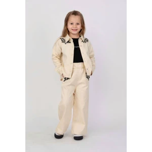 Kız Nakışlı 3 Lü Kot Takım