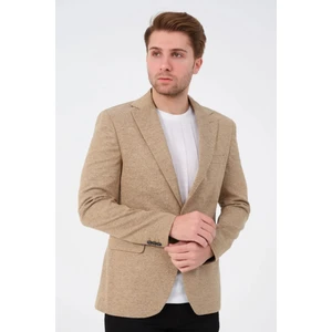 Erkek Slim Fit Blazer Ceket Bej