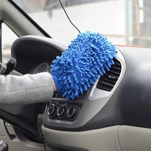 Mikrofiber Şönil Makarna Temizlik Eldiveni Oto Yıkama Köpükleme Eldiveni