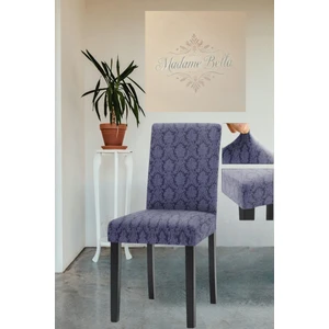 1 Adet Antrasit Jkarlı Şal Desen  Esnek Lstikli Yıkanabilir Tüylenmez Sandalye Örtüsü