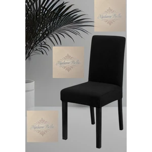 1 Adet Kare Desen Siyah Sandalye Kılıfı, Lastikli Tüylenmez Yıkanabilir 45 x 45 x 60 Ölç Sandalye Örtsü