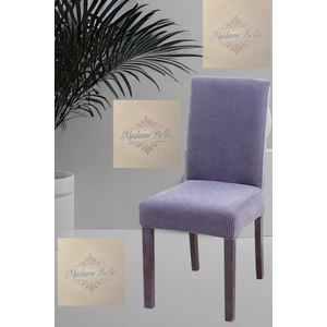 1 Adet Kare Desen Koyu Gri Sandalye Kılıfı, Lastkli Tüylenmz Yıkanbilir 45 x 45 x 60 Ölç Sandalye Örtsü