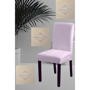 1 Adet Kare Desen Bej Sandalye Kılıfı, Lastikli Tüylenmez Yıkanabilir 45 x 45 x 60 Ölç Sandalye Örtsü