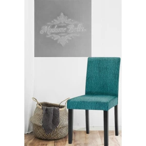Indigo Çubuk Desen Jakarlı Esnek Yıkanabilir Lastikli 1 Adet 45 x 45 x 60 Boyutunda Sandalye Kılıfı